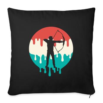 Bogenschütze triefend Pfeil Bogen Bogenschießen - Sofakissenbezug 45 x 45 cm - Schwarz - Vorne