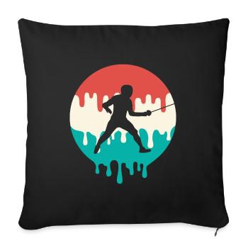 fencing dripping fencing sport épée fencer - Sofa pillowcase 17,3'' x 17,3'' (45 x 45 cm) - black - Front