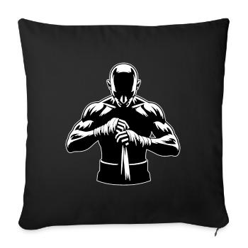 Boxe Boxer Vêtements de boxe - Housse de coussin décorative 45 x 45 cm - noir - Devant