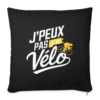 J Peux pas j ai Vélo - Housse de coussin décorative 45 x 45 cm - noir - Devant