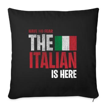 The Italian is here Italien Italia - Housse de coussin décorative 45 x 45 cm - noir - Devant