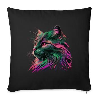 Cat miaw love, cat lovers, miaw, meow - Sofa pillowcase 17,3'' x 17,3'' (45 x 45 cm) - black - Front