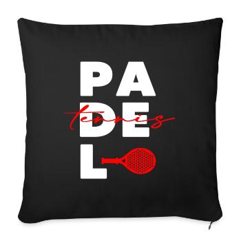PADELTENNIS Padel Joueur de padel Tennis de padel sport - Housse de coussin décorative 45 x 45 cm - noir - Devant