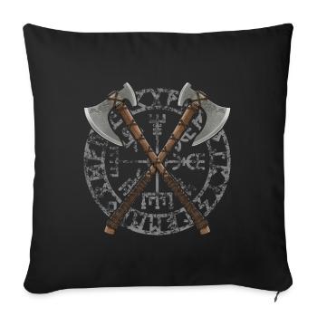 Viking Axes (gray) - Sofa pillowcase 17,3'' x 17,3'' (45 x 45 cm) - black - Front