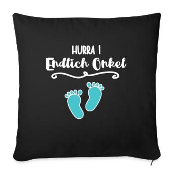 Onkel Werden Baby Verkündung Onkels Patenonkel - Sofakissenbezug 45 x 45 cm - Schwarz - Vorne