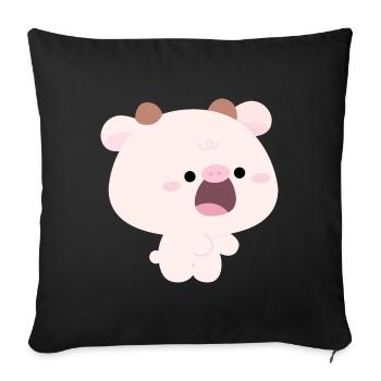 Cow Feeding Love Part 2 - Sofa pillowcase 17,3'' x 17,3'' (45 x 45 cm) - black - Front