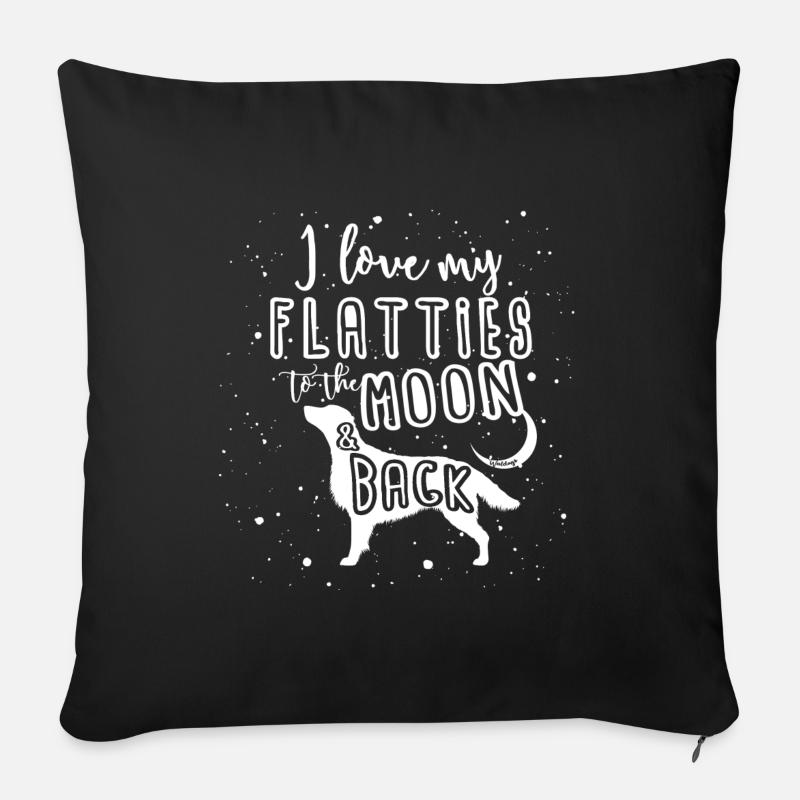 Flattie Moon - Housse de coussin décorative 45 x 45 cm - noir