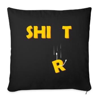 Shi (r) t Shirt Shit Graphic - Sofa pillowcase 17,3'' x 17,3'' (45 x 45 cm) - black - Front