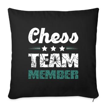 Chess Team - Sofa pillowcase 17,3'' x 17,3'' (45 x 45 cm) - black - Front