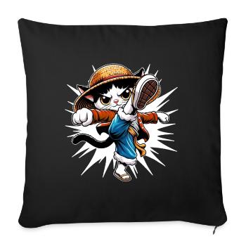 Anime Katze Lustige Tiere - Sofakissenbezug 45 x 45 cm - Schwarz - Vorne