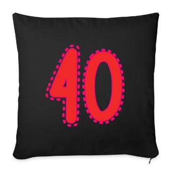 40 - Sofa pillowcase 17,3'' x 17,3'' (45 x 45 cm) - black - Front