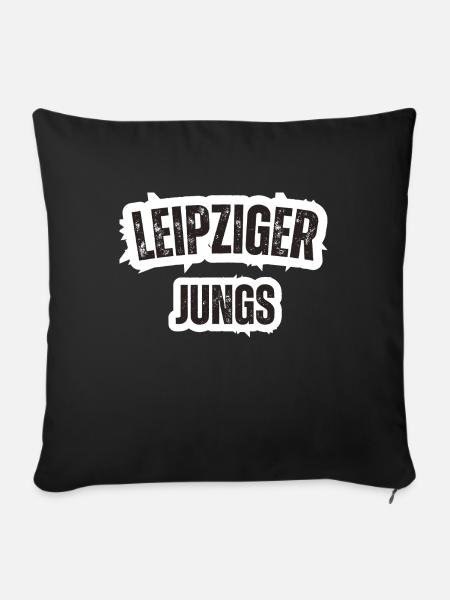 Leipziger Jungs - Sofakissenbezug 45 x 45 cm - Schwarz