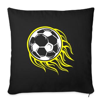 Soccer Flame Fire Symbol - Sofa pillowcase 17,3'' x 17,3'' (45 x 45 cm) - black - Front
