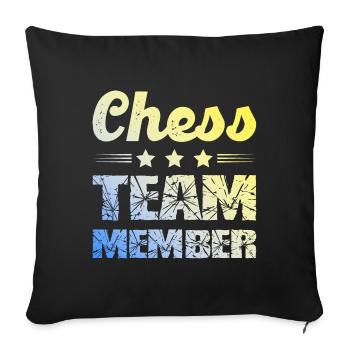 Chess Team - Sofa pillowcase 17,3'' x 17,3'' (45 x 45 cm) - black - Front