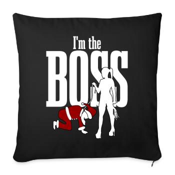 Dominatrix et le Père Noël - Housse de coussin décorative 45 x 45 cm - noir - Devant