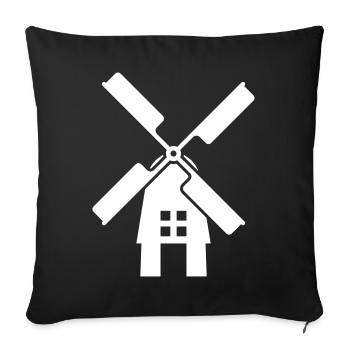 Moulin à vent Ivon Silhouette - Housse de coussin décorative 45 x 45 cm - noir - Devant