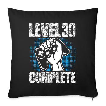 Niveau 30 Cadeau d’anniversaire complet 30 ans - Housse de coussin décorative 45 x 45 cm - noir - Devant