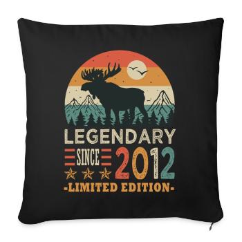 2012 legendary anniversaire né en 2012 - Housse de coussin décorative 45 x 45 cm - noir - Devant