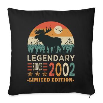 2002 legendary anniversary born in 2002 - Sofa pillowcase 17,3'' x 17,3'' (45 x 45 cm) - black - Front