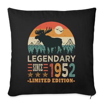 1952 legendary anniversaire né en 1952 - Housse de coussin décorative 45 x 45 cm - noir - Devant