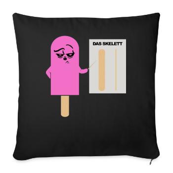 Das Skelett - Eis - Eis am Stil - Eis Anatomie - Sofakissenbezug 45 x 45 cm - Schwarz - Vorne