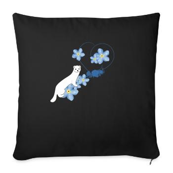 White weasel - Sofa pillowcase 17,3'' x 17,3'' (45 x 45 cm) - black - Front