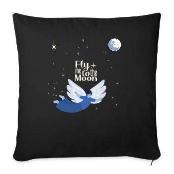 envole moi vers la lune - Housse de coussin décorative 45 x 45 cm - noir - Devant