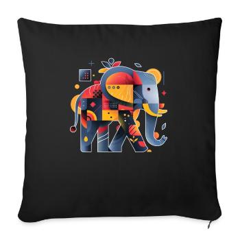 Elephant | abstract artwork - Sofa pillowcase 17,3'' x 17,3'' (45 x 45 cm) - black - Front