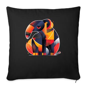 Anteater | abstract artwork - Sofa pillowcase 17,3'' x 17,3'' (45 x 45 cm) - black - Front