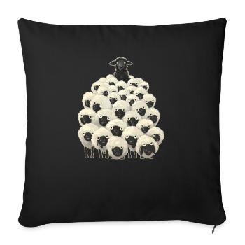 Mouton noir - Housse de coussin décorative 45 x 45 cm - noir - Devant