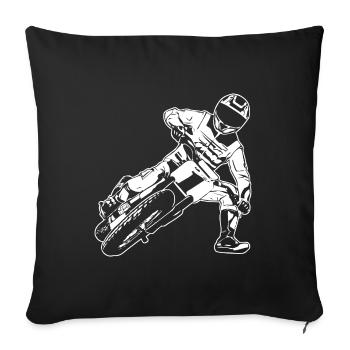 Flat Track Racer - Speedway - Sofakissenbezug 45 x 45 cm - Schwarz - Vorne