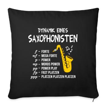 Saxophon Dynamik eines Saxophonisten Blasmusik - Sofakissenbezug 45 x 45 cm - Schwarz - Vorne