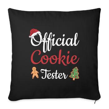 Cookie de testeur de biscuits officiels de cuisson - Housse de coussin décorative 45 x 45 cm - noir - Devant