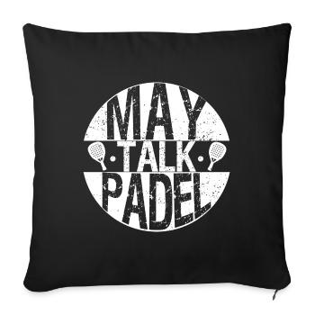 May Talk Padel Tennis - Housse de coussin décorative 45 x 45 cm - noir - Devant