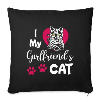 I Love My Girlfriends Cat - Sofakissenbezug 45 x 45 cm - Schwarz - Vorne