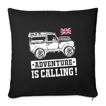 Landy Adventure is Calling - Sofa pillowcase 17,3'' x 17,3'' (45 x 45 cm) - black - Front