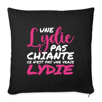 Eine nicht langweilige LYDIE ist keine echte LYDIE - Sofakissenbezug 45 x 45 cm - Schwarz - Vorne