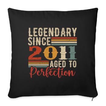 Légendaire Depuis 2011 Cadeau D'anniversaire 2011 - Housse de coussin décorative 45 x 45 cm - noir - Devant