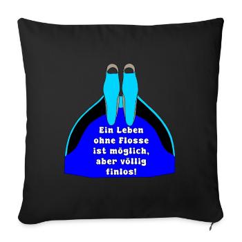 Finlos - Housse de coussin décorative 45 x 45 cm - noir - Devant
