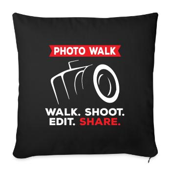 Share Photowalk - Sofa pillowcase 17,3'' x 17,3'' (45 x 45 cm) - black - Front