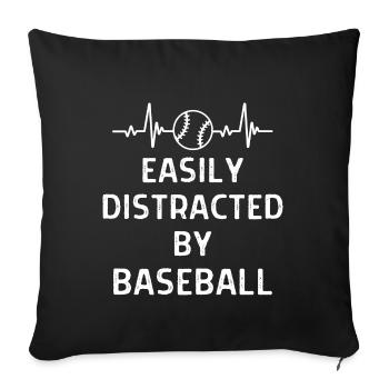 Baseball Spieler Baseball Sprüche Geschenk - Sofakissenbezug 45 x 45 cm - Schwarz - Vorne