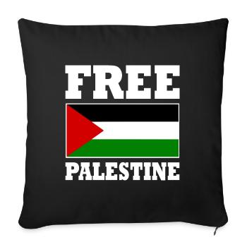 Free palestine - Sofa pillowcase 17,3'' x 17,3'' (45 x 45 cm) - black - Front