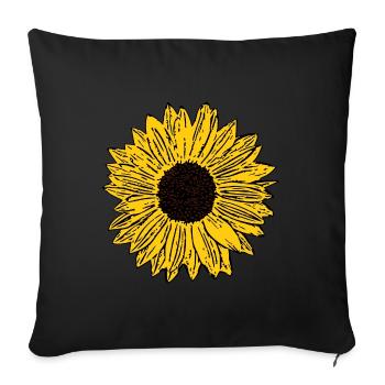 Flower yellow yellow flower sunflower blossom - Sofa pillowcase 17,3'' x 17,3'' (45 x 45 cm) - black - Front
