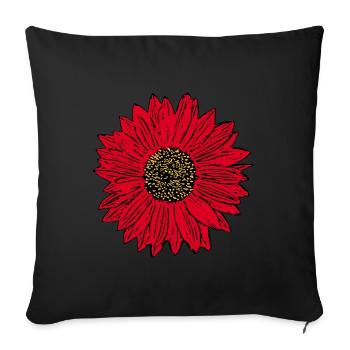 Flower Red Red Flower Flowers Red Red Flowers - Sofa pillowcase 17,3'' x 17,3'' (45 x 45 cm) - black - Front