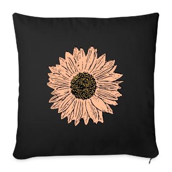 Blume pastell Blume Blumen pastell Blumen - Sofakissenbezug 45 x 45 cm - Schwarz - Vorne