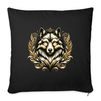 Wolf - Sofa pillowcase 17,3'' x 17,3'' (45 x 45 cm) - black - Front