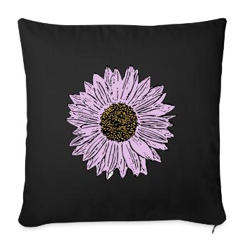 Flower pastel flower flowers pastel flowers lilac - Sofa pillowcase 17,3'' x 17,3'' (45 x 45 cm) - black - Front