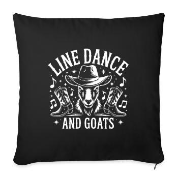 Goats and Line Dance Funny Goat with Stetson - Sofa pillowcase 17,3'' x 17,3'' (45 x 45 cm) - black - Front