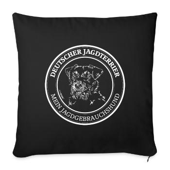 DEUTSCHER JAGDTERRIER Jagdgebrauchshund Wilsigns - Sofakissenbezug 45 x 45 cm - Schwarz - Vorne