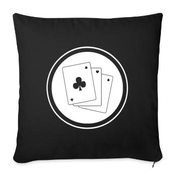 solitaire playing cards - Sofa pillowcase 17,3'' x 17,3'' (45 x 45 cm) - black - Front